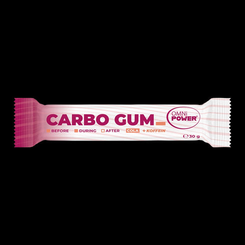 Eine Packung OMNi-POWER CARBO GUM Cola + Koffein, 1 Stück